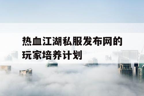 热血江湖私服发布网的玩家培养计划