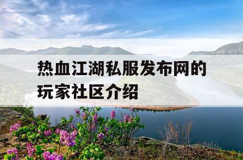 热血江湖私服发布网的玩家社区介绍
