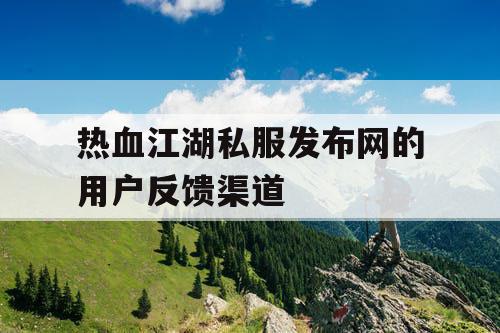 热血江湖私服发布网的用户反馈渠道