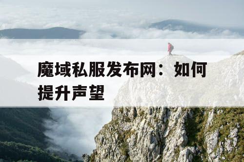 魔域私服发布网：如何提升声望