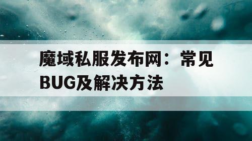 魔域私服发布网：常见BUG及解决方法
