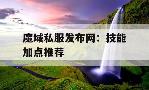 魔域私服发布网：技能加点推荐