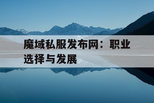 魔域私服发布网：职业选择与发展