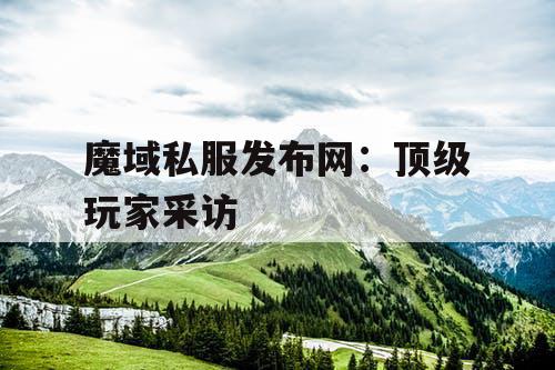 魔域私服发布网：顶级玩家采访