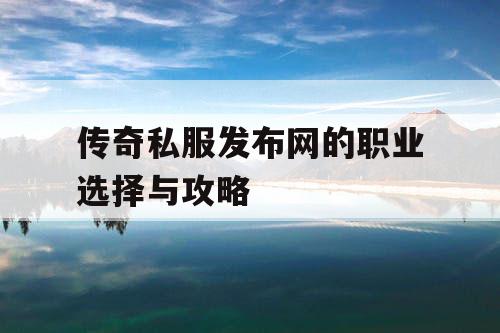 传奇私服发布网的职业选择与攻略