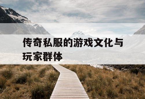 传奇私服的游戏文化与玩家群体 传奇私服的游戏文化与玩家群体