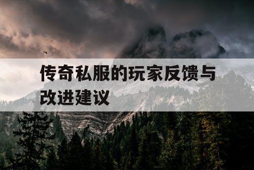 传奇私服的玩家反馈与改进建议 传奇私服的玩家反馈与改进建议