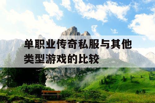 单职业传奇私服与其他类型游戏的比较