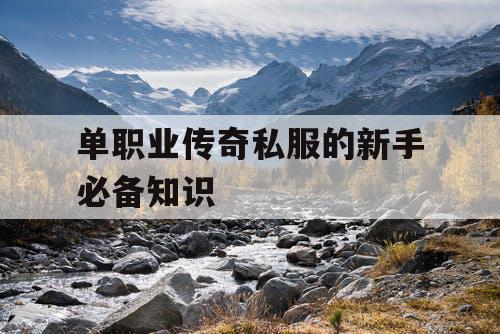 单职业传奇私服的新手必备知识