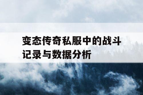 变态传奇私服中的战斗记录与数据分析 变态传奇私服中的战斗记录与数据分析