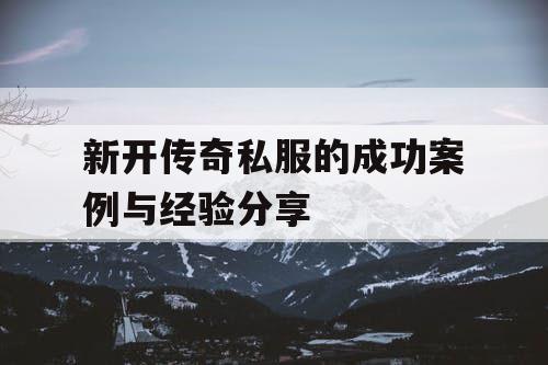 新开传奇私服的成功案例与经验分享