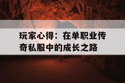 玩家心得：在单职业传奇私服中的成长之路