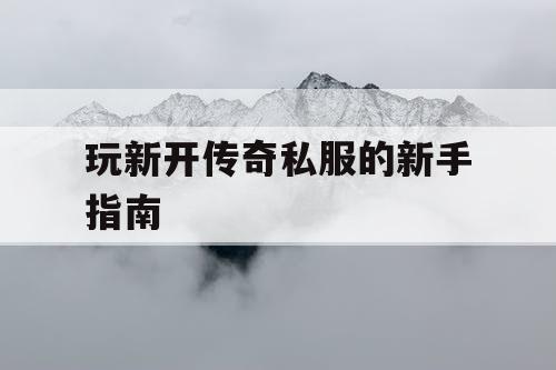 玩新开传奇私服的新手指南