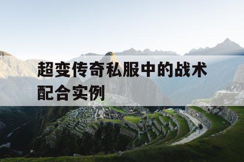 超变传奇私服中的战术配合实例