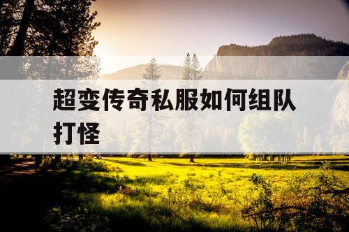 超变传奇私服如何组队打怪