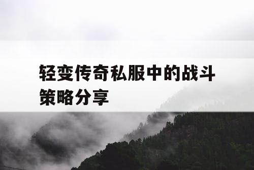 轻变传奇私服中的战斗策略分享
