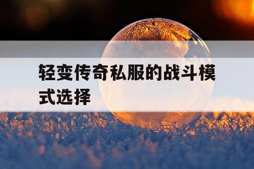 轻变传奇私服的战斗模式选择 轻变传奇私服的战斗模式选择