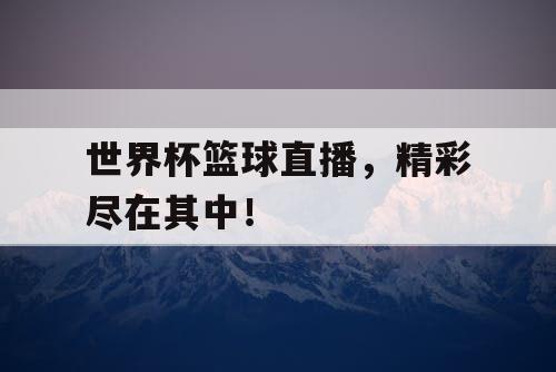 世界杯篮球直播，精彩尽在其中！
