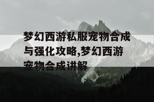 梦幻西游私服宠物合成与强化攻略,梦幻西游宠物合成讲解