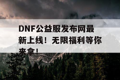 DNF公益服发布网最新上线！无限福利等你来拿！