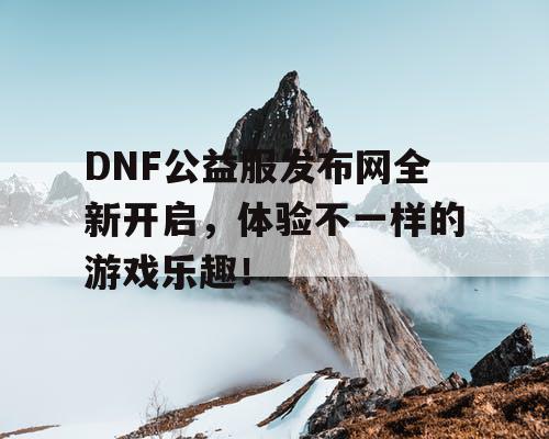 DNF公益服发布网全新开启，体验不一样的游戏乐趣！