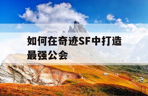 如何在奇迹SF中打造最强公会
