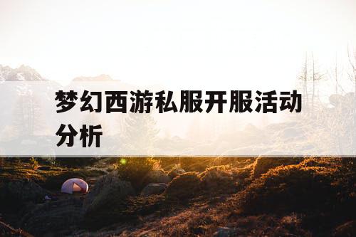 梦幻西游私服开服活动分析 梦幻西游私服开服活动分析