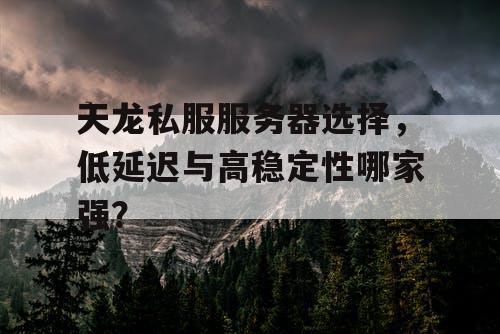 天龙私服服务器选择，低延迟与高稳定性哪家强？