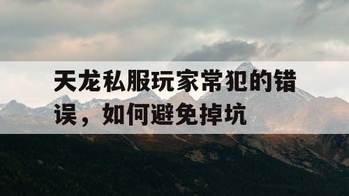 天龙私服玩家常犯的错误,如何避免掉坑 天龙私服玩家常犯的错误,如何避免掉坑