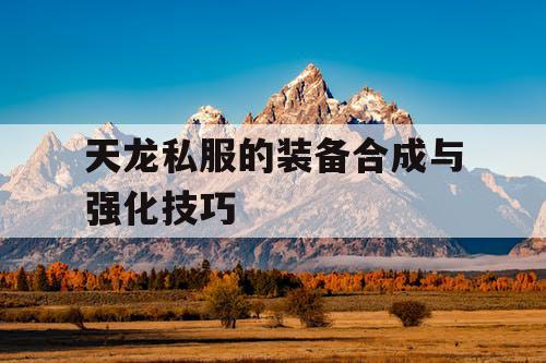 天龙私服的装备合成与强化技巧 天龙私服的装备合成与强化技巧