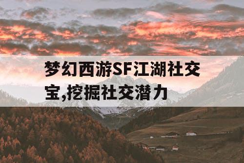 梦幻西游SF江湖社交宝,挖掘社交潜力 梦幻西游SF江湖社交宝,挖掘社交潜力