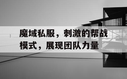 魔域私服，刺激的帮战模式，展现团队力量