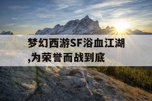 梦幻西游SF浴血江湖,为荣誉而战到底
