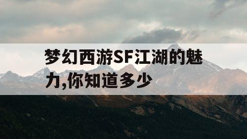梦幻西游SF江湖的魅力,你知道多少 梦幻西游SF江湖的魅力,你知道多少