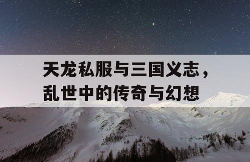 天龙私服与三国义志，乱世中的传奇与幻想