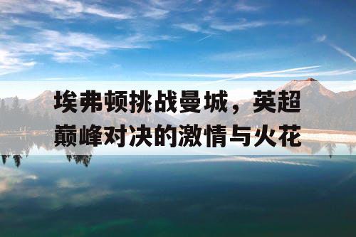 埃弗顿挑战曼城，英超巅峰对决的激情与火花