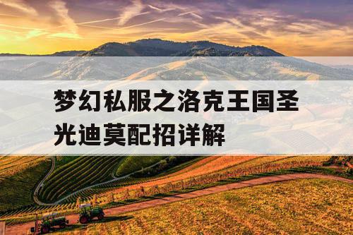 梦幻私服之洛克王国圣光迪莫配招详解