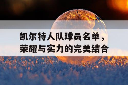 凯尔特人队球员名单，荣耀与实力的完美结合