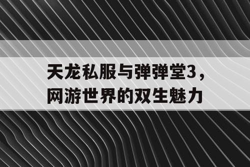 天龙私服与弹弹堂3，网游世界的双生魅力