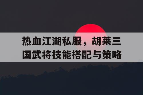 热血江湖私服，胡莱三国武将技能搭配与策略