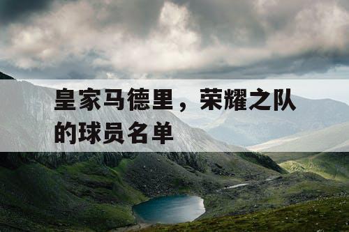 皇家马德里,荣耀之队的球员名单 皇家马德里,荣耀之队的球员名单