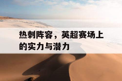 热刺阵容，英超赛场上的实力与潜力