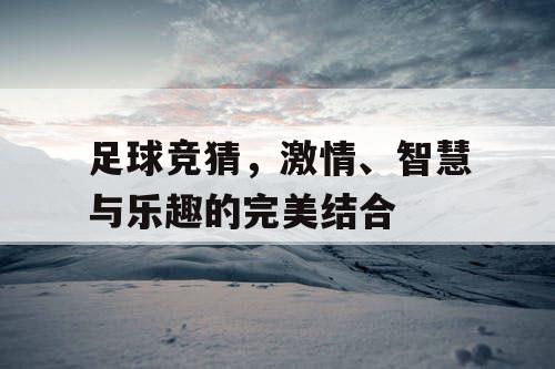 足球竞猜,激情、智慧与乐趣的完美结合 足球竞猜,激情、智慧与乐趣的完美结合