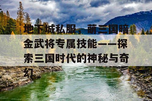 地下城私服，萌三国暗金武将专属技能——探索三国时代的神秘与奇幻