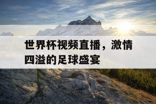 世界杯视频直播，激情四溢的足球盛宴