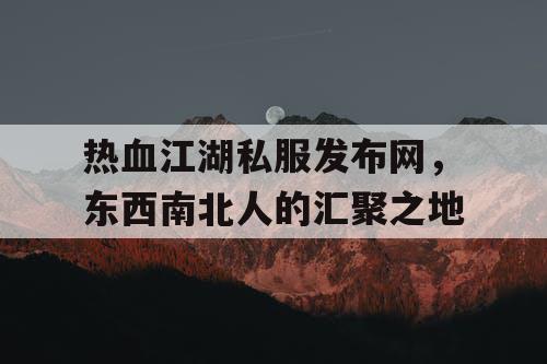 热血江湖私服发布网，东西南北人的汇聚之地