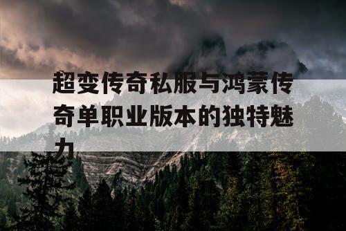 超变传奇私服与鸿蒙传奇单职业版本的独特魅力