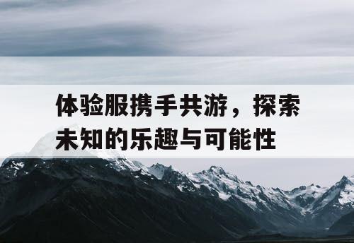 体验服携手共游,探索未知的乐趣与可能性 体验服携手共游,探索未知的乐趣与可能性