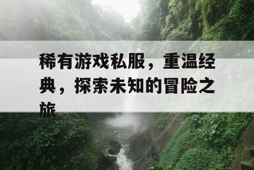 稀有游戏私服,重温经典,探索未知的冒险之旅 稀有游戏私服,重温经典,探索未知的冒险之旅