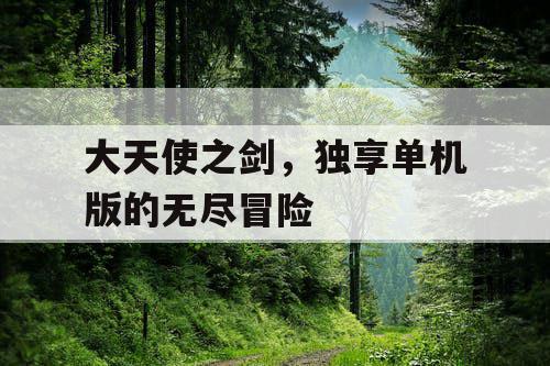 大天使之剑，独享单机版的无尽冒险
